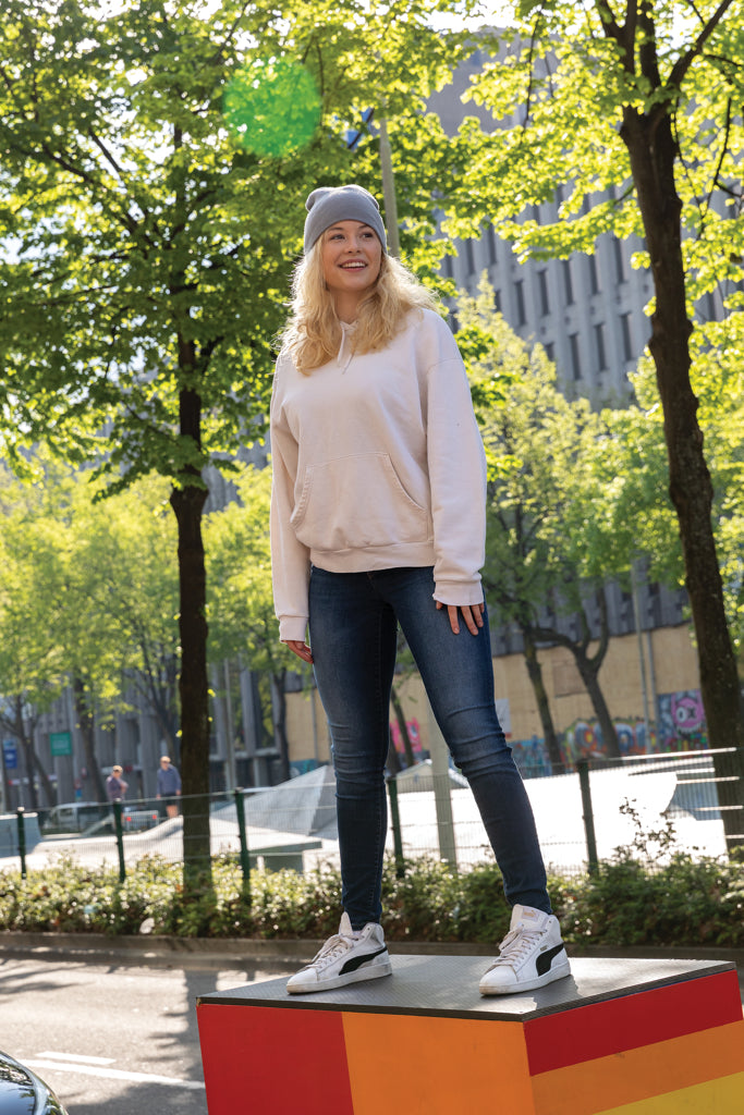 Load image into Gallery viewer, Classic beanie made of Polylana® fiber from XD Collection, styled as cozy headwear in the image.