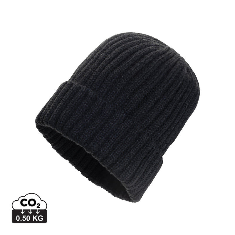 Load image into Gallery viewer, XD Collection Kennedi AWARE™ Polylana® beanie with large rib knit, cozy headwear in soft, textured fabric, stylish and warm.