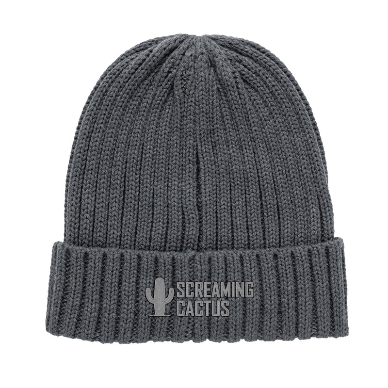Load image into Gallery viewer, Kennedi AWARE™ Polylana® beanie by XD Collection featuring a large rib knit design, cozy headwear for cold weather.