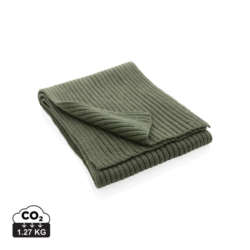 Load image into Gallery viewer, Impact AWARE™ Polylana® knitted scarf from XD Collection, showcasing its soft, warm fabric and stylish headwear design.
