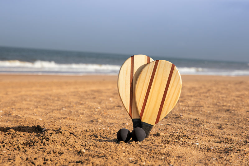 Load image into Gallery viewer, Wooden frescobol tennis set - Custom Wood Designs