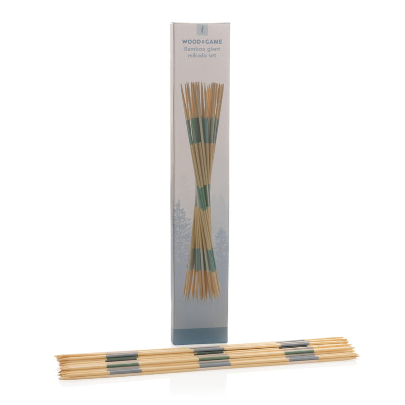 Load image into Gallery viewer, Outdoor bamboo giant Mikado set by XD Collection, featuring tall bamboo poles arranged for outdoor game play.