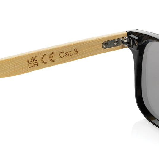 Prism RCS recycled plastic sunglasses with bamboo frame - Custom Wood Designs