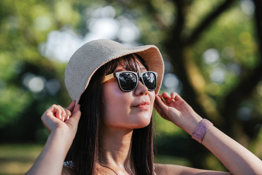 Bamboo and RCS recycled plastic sunglasses - Custom Wood Designs