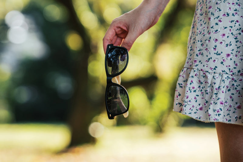 Load image into Gallery viewer, Bamboo and RCS recycled plastic sunglasses - Custom Wood Designs
