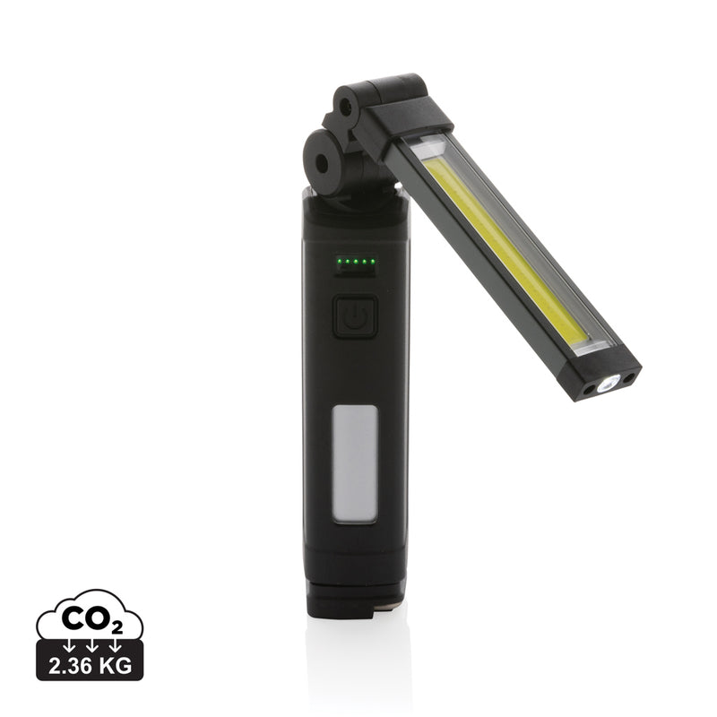 Load image into Gallery viewer, GearX Gear X RCS plastic USB rechargeable worklight with adjustable handle and bright LED beam, ideal for worksite illumination.