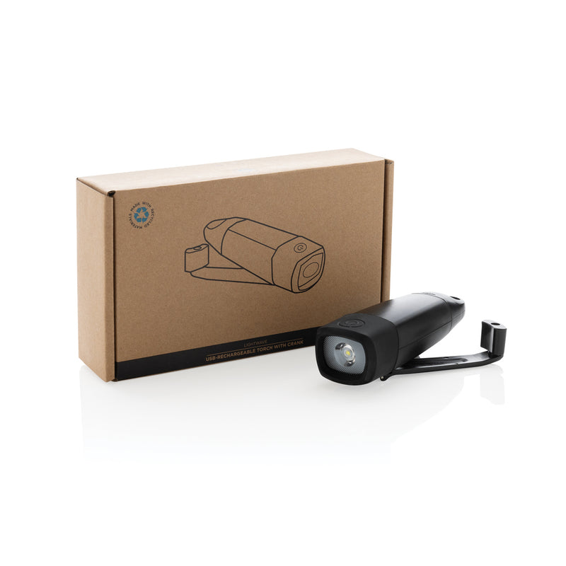 Load image into Gallery viewer, Lightwave RCS rplastic USB-rechargeable torch with crank - Custom Wood Designs