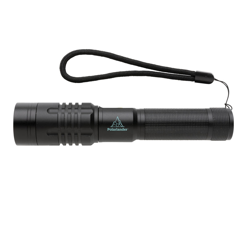 Load image into Gallery viewer, GearX USB rechargeable torch with a black handle and bright LED light, ideal for tools and outdoor use.