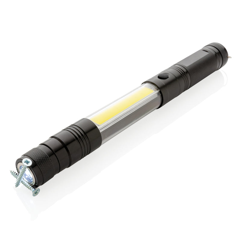 Load image into Gallery viewer, Large telescopic light with COB LED from XD Collection, shown extended with a durable handle and adjustable focusing.