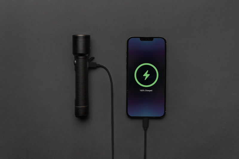 Load image into Gallery viewer, GearX RCS recycled aluminum USB rechargeable torch, large size, durable tools and torches for outdoor or professional use.