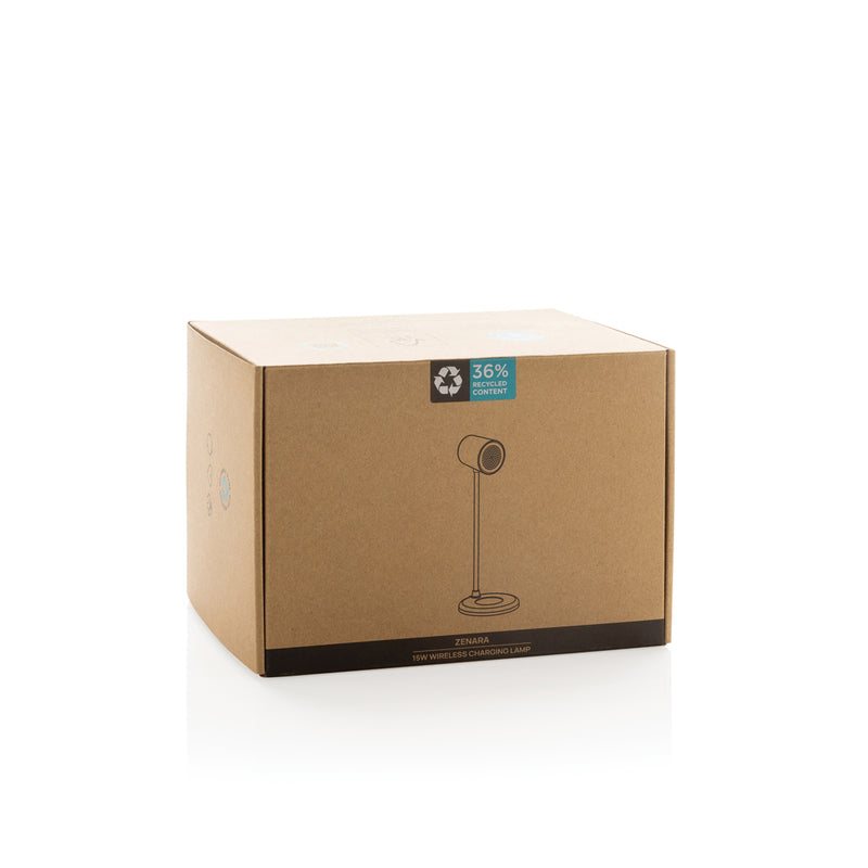 Load image into Gallery viewer, Zenara RCS recycled plastic and cork 15W wireless desk lamp - Custom Wood Designs