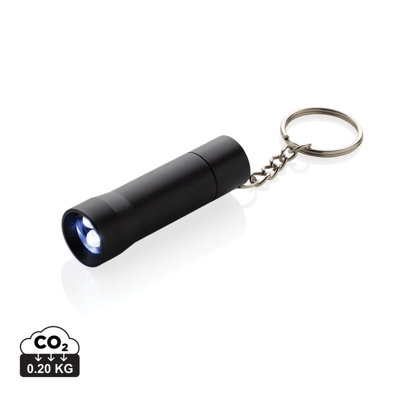 Load image into Gallery viewer, XD Collection Flash RCS recycled aluminium keychain torch, compact tools and torch with keyring attachment, black finish.