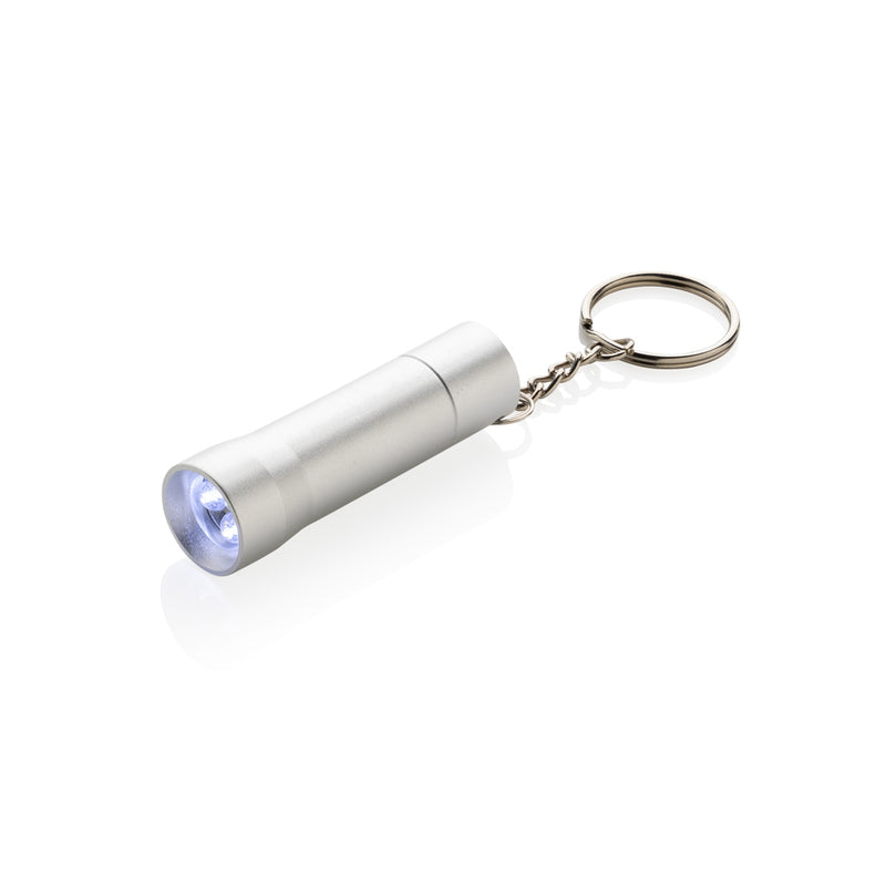 Load image into Gallery viewer, Recycled aluminium keychain torch from XD Collection, compact tools and torches with a lightweight design and built-in LED light.
