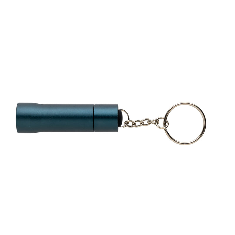 Load image into Gallery viewer, XD Collection Flash RCS recycled aluminium keychain torch, compact tools and torch with keyring attachment, eco-friendly design.