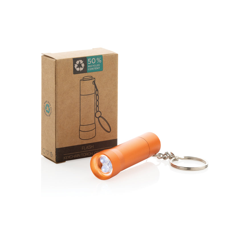 Load image into Gallery viewer, XD Collection Flash RCS recycled aluminium keychain torch with compact design and built-in LED light for portable illumination.