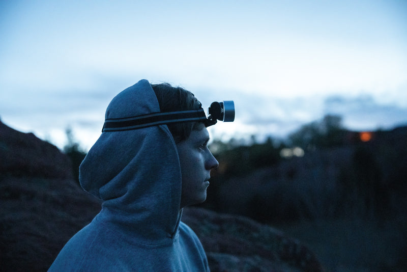 Load image into Gallery viewer, Everest headlamp from XD Collection, a durable LED flashlight with adjustable strap and bright beam for outdoor use.