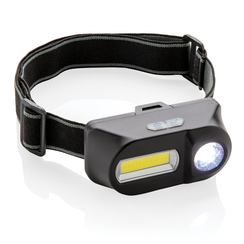 Load image into Gallery viewer, XD Collection COB and LED headlight with adjustable strap, bright illumination, and durable design for hands-free lighting.