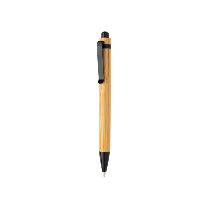 Load image into Gallery viewer, Bamboo pen from XD Collection, a stylish writing instrument with a natural bamboo body and sleek metal tip.