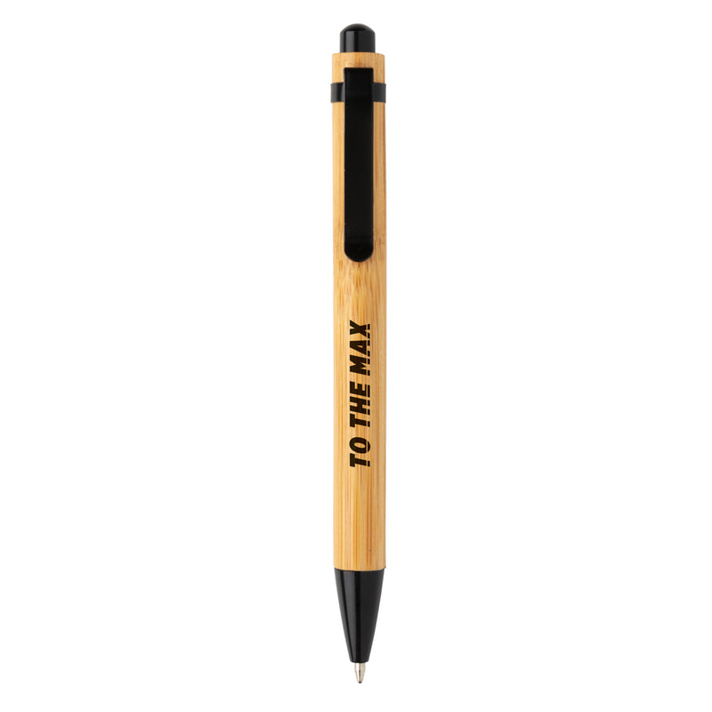 Load image into Gallery viewer, Bamboo pen from XD Collection, a stylish writing instrument with a natural bamboo finish and sleek design.