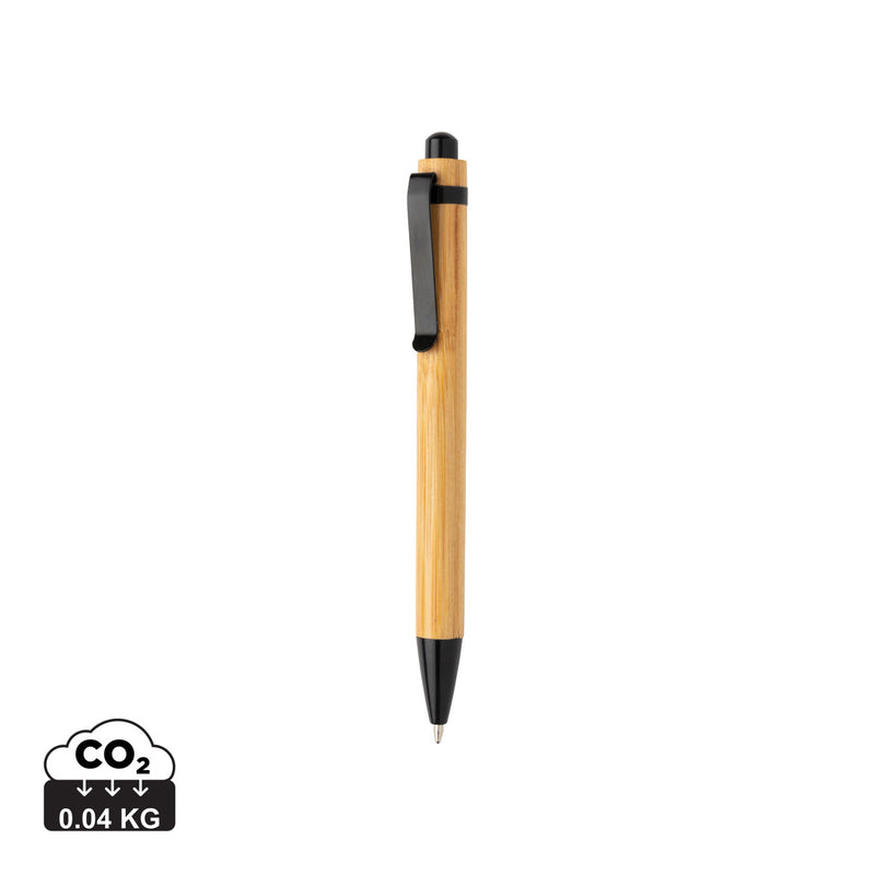 Load image into Gallery viewer, Bamboo pen from XD Collection, a natural wooden writing instrument with a smooth grip and metal tip for writing or drawing.