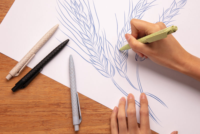 Load image into Gallery viewer, Wheat straw pen from XD Collection, a sustainable writing instrument with a natural wheat straw barrel and metal tip.