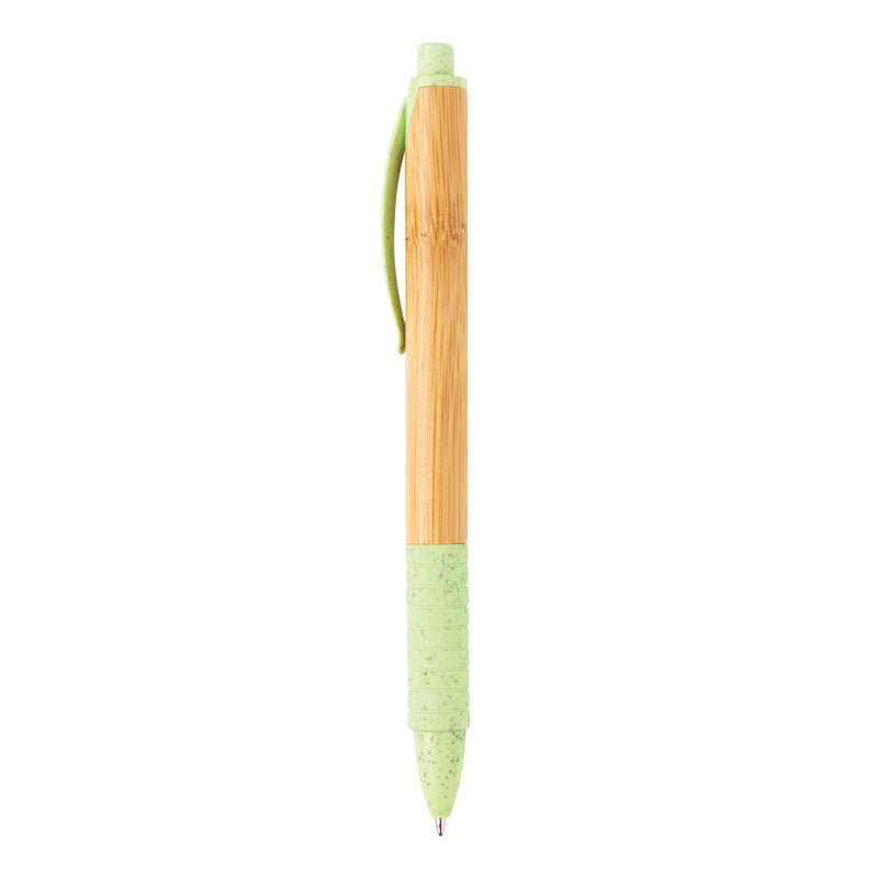 Load image into Gallery viewer, Bamboo and wheat straw pen from XD Collection, a sustainable writing instrument with a natural wood finish and ergonomic design.