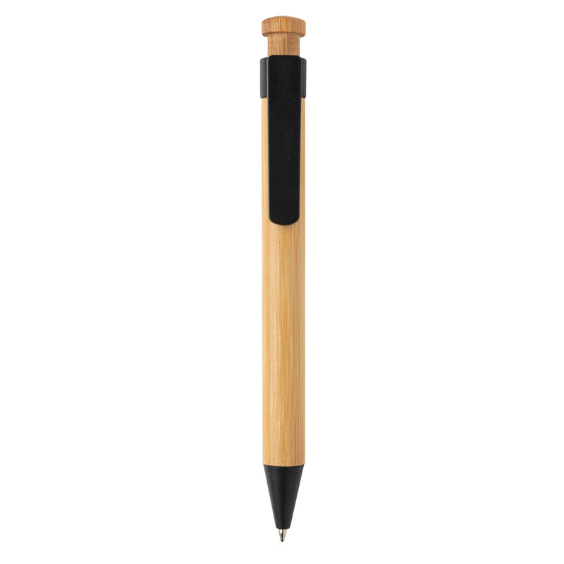 Load image into Gallery viewer, Bamboo pen with wheatstraw clip from XD Collection, a stylish writing instrument with natural bamboo and wheatstraw accents.