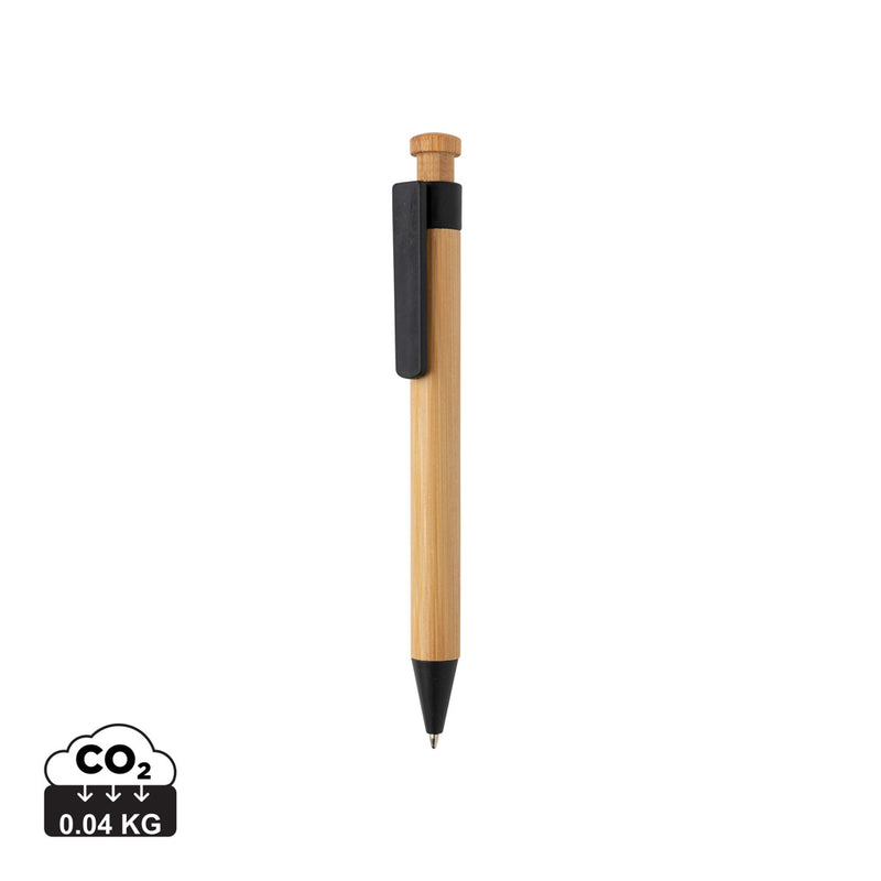 Load image into Gallery viewer, Bamboo pen with wheatstraw clip - Custom Wood Designs
