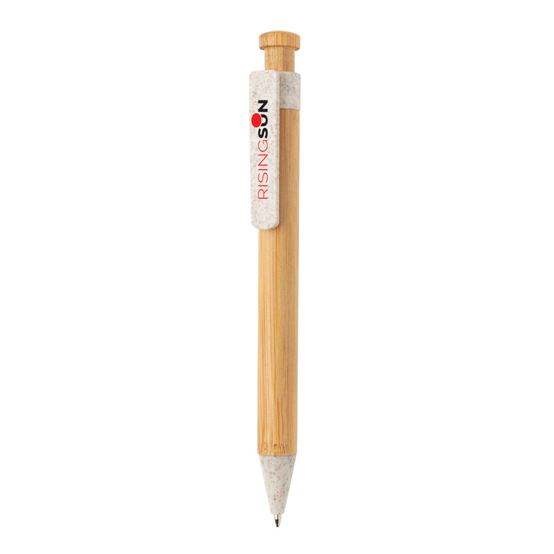 Load image into Gallery viewer, Bamboo pen with wheatstraw clip - Custom Wood Designs