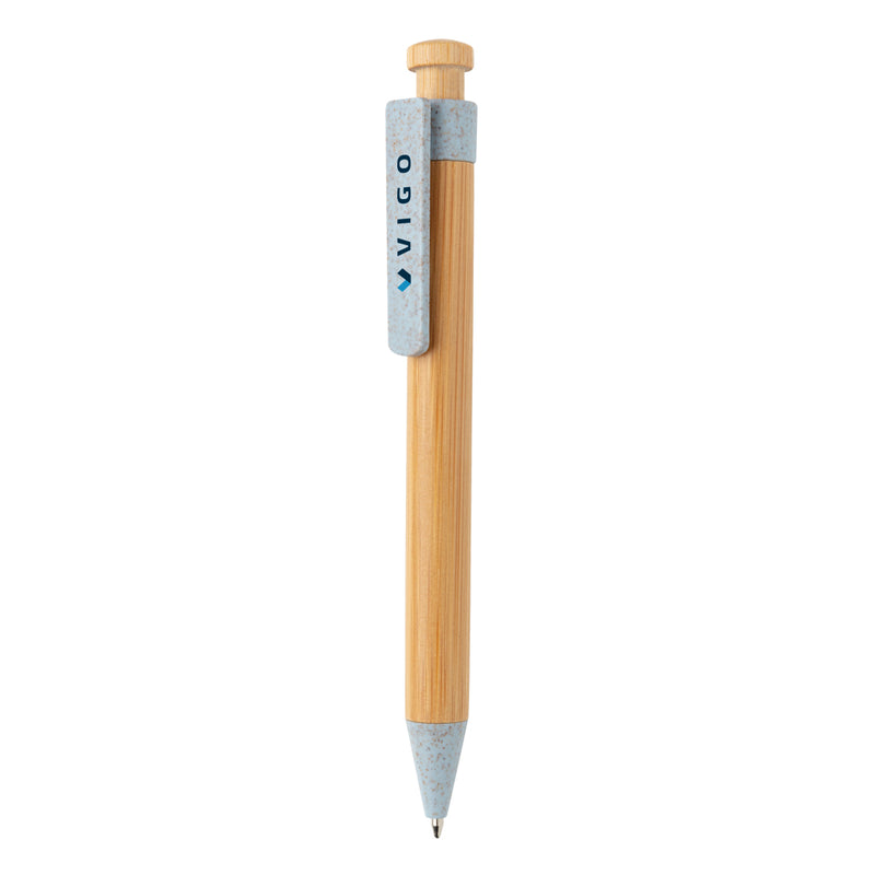 Load image into Gallery viewer, Bamboo pen with wheatstraw clip - Custom Wood Designs