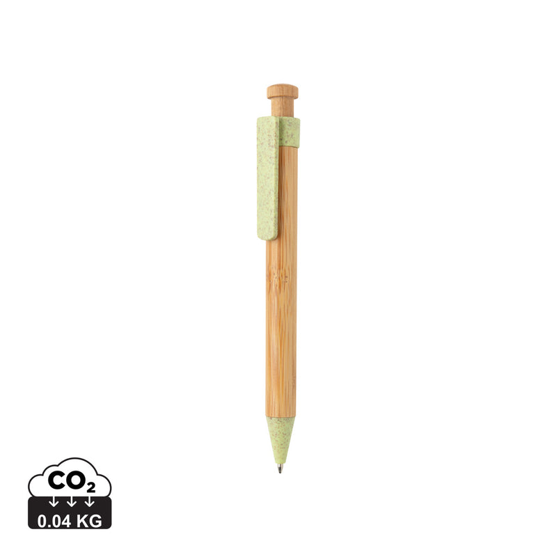 Load image into Gallery viewer, Bamboo pen with wheatstraw clip - Custom Wood Designs