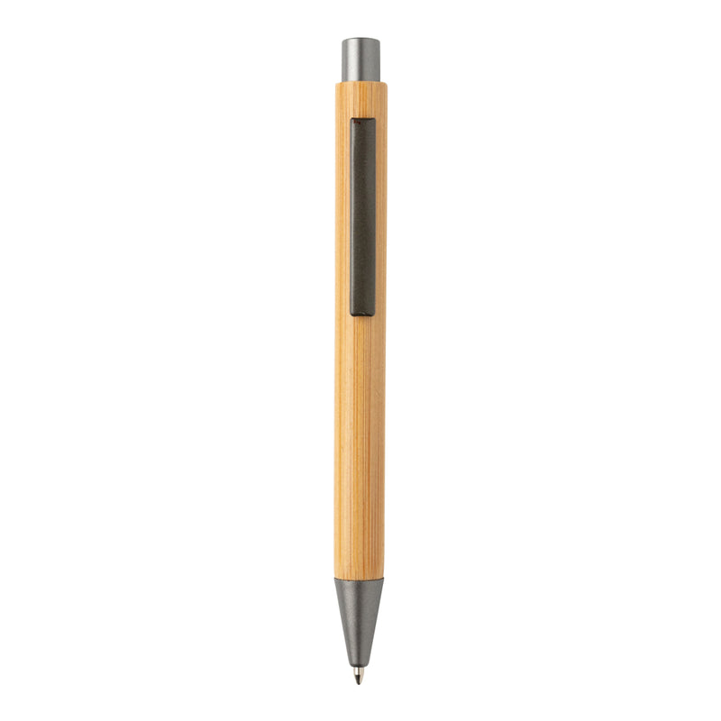 Load image into Gallery viewer, Slim design bamboo pen from XD Collection, a stylish writing instrument with a natural bamboo finish and sleek shape.