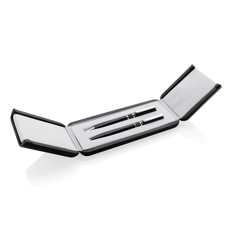 Load image into Gallery viewer, Swiss Peak deluxe pen set featuring elegant writing instruments with polished metal finishes and sleek design.