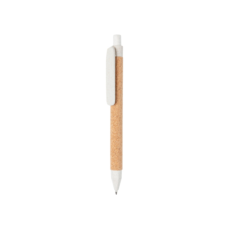 Load image into Gallery viewer, Wheatstraw and cork pen from XD Collection, a sustainable writing instrument with natural textures and eco-friendly materials.