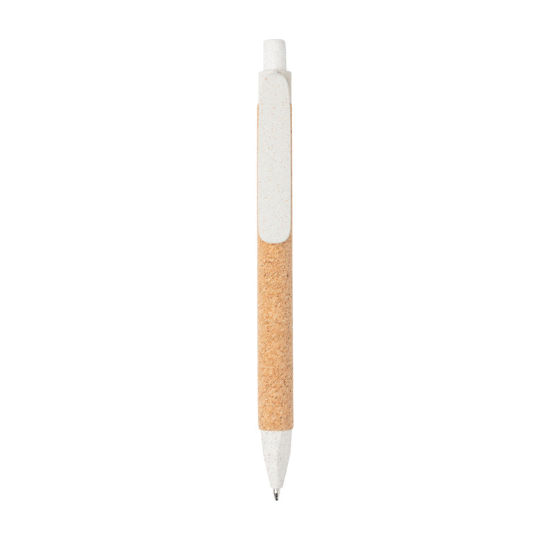 Load image into Gallery viewer, Wheatstraw and cork pen from XD Collection, a sustainable writing instrument with natural cork and wheatstraw barrel.