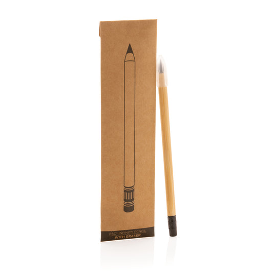 Bamboo infinity pencil with eraser - Custom Wood Designs