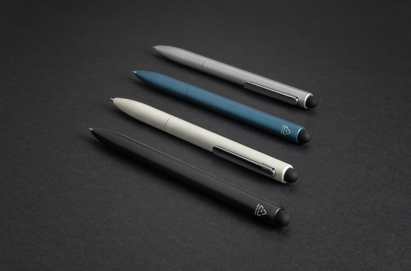 Load image into Gallery viewer, Kymi RCS certified recycled aluminium pen with stylus from XD Collection, featuring a sleek design for writing and touchscreen use.