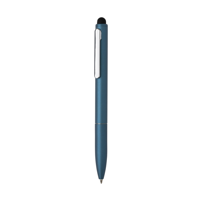 Load image into Gallery viewer, Kymi RCS certified recycled aluminium pen with stylus from XD Collection, sleek writing instrument with metal body and stylus tip.