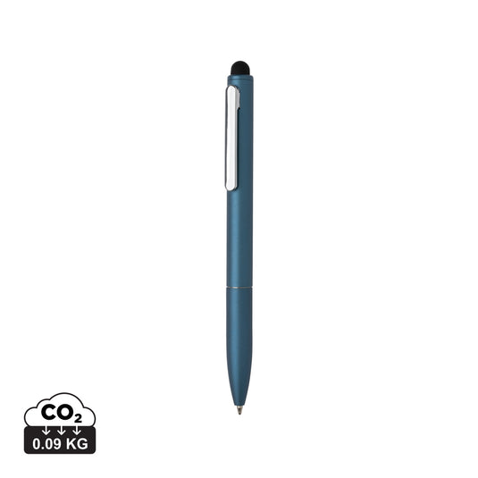 Kymi RCS certified recycled aluminium pen with stylus - Custom Wood Designs