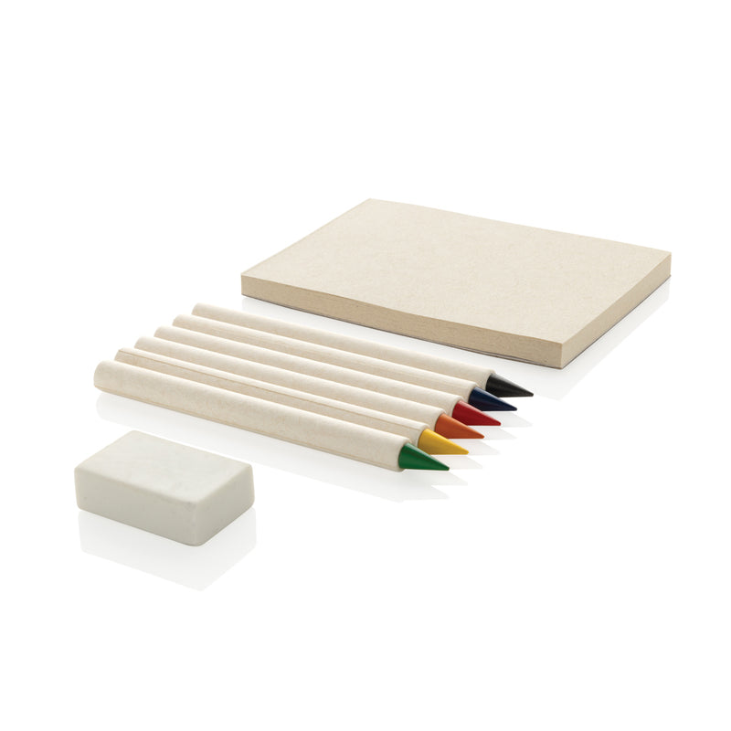 Load image into Gallery viewer, XD Collection Micki GRS infinity 6-piece colouring pencil set with notepad, featuring vibrant colored pencils and a small notepad.