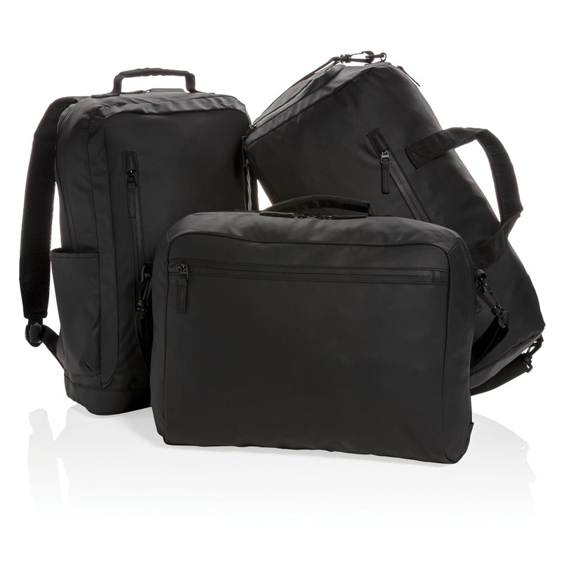 Load image into Gallery viewer, Black fashion weekend bag by XD Collection, PVC-free travel bag with sturdy handles and spacious interior, suitable for short trips.