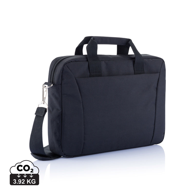 Load image into Gallery viewer, 15.4-inch PVC-free exhibition laptop bag by XD Collection with padded compartments and sleek black design.