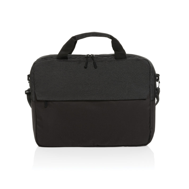 Load image into Gallery viewer, XD Collection 15.6 inch laptop bag with padded compartments, black fabric exterior, and adjustable shoulder strap.