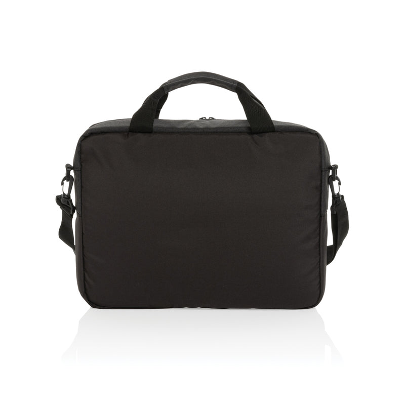 Load image into Gallery viewer, XD Collection 15.6 inch laptop bag with padded compartment, black nylon exterior, and adjustable shoulder strap.