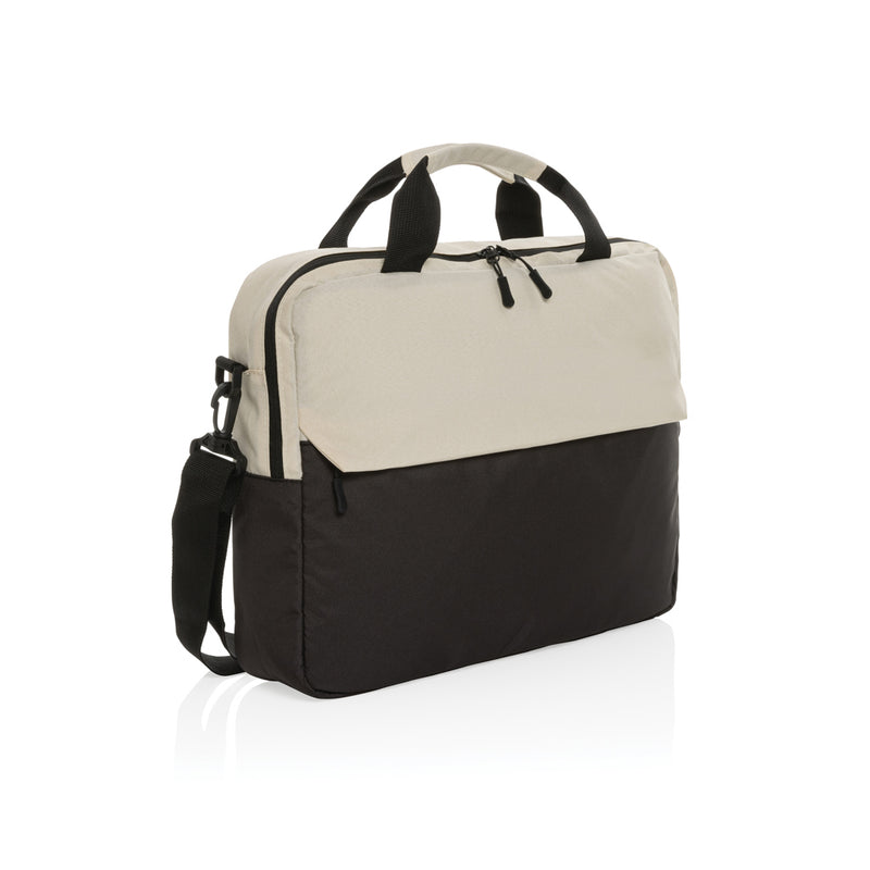 Load image into Gallery viewer, XD Collection 15.6 inch laptop bag in black with adjustable shoulder strap and padded interior for protection.