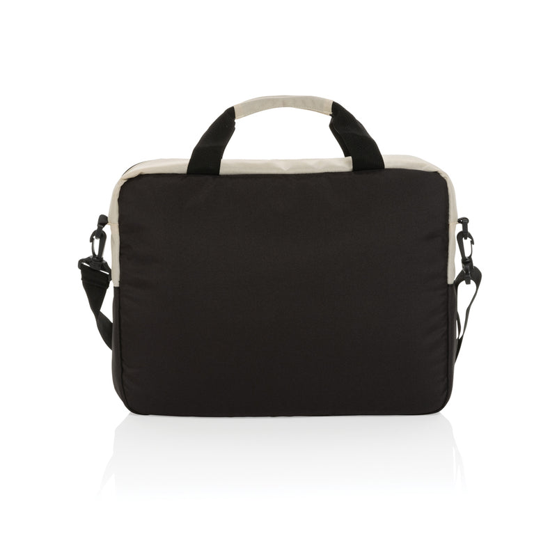Load image into Gallery viewer, XD Collection 15.6 inch laptop bag with padded compartment, black nylon exterior, and adjustable shoulder strap for travel and commuting.