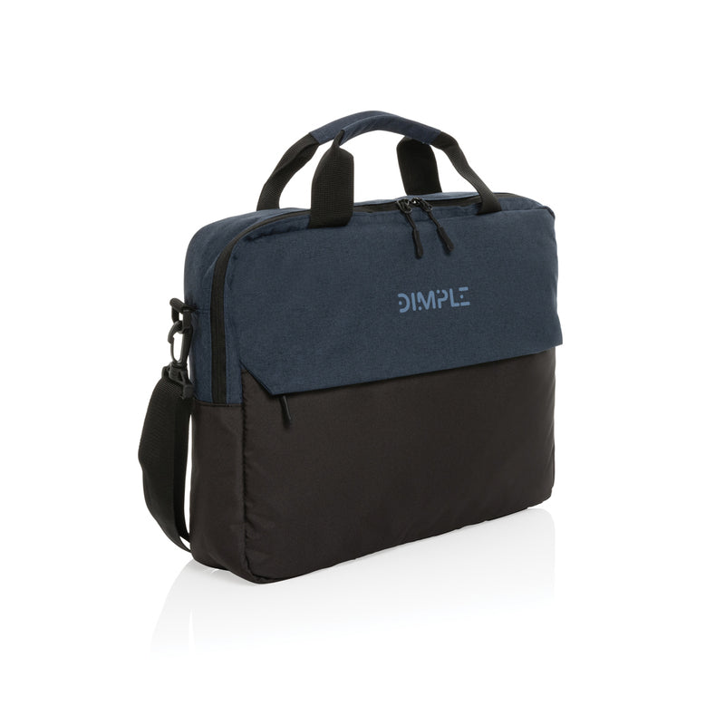 Load image into Gallery viewer, 15.6 inch laptop bag from XD Collection, black nylon exterior with padded shoulder strap and multiple compartments for travel and work.