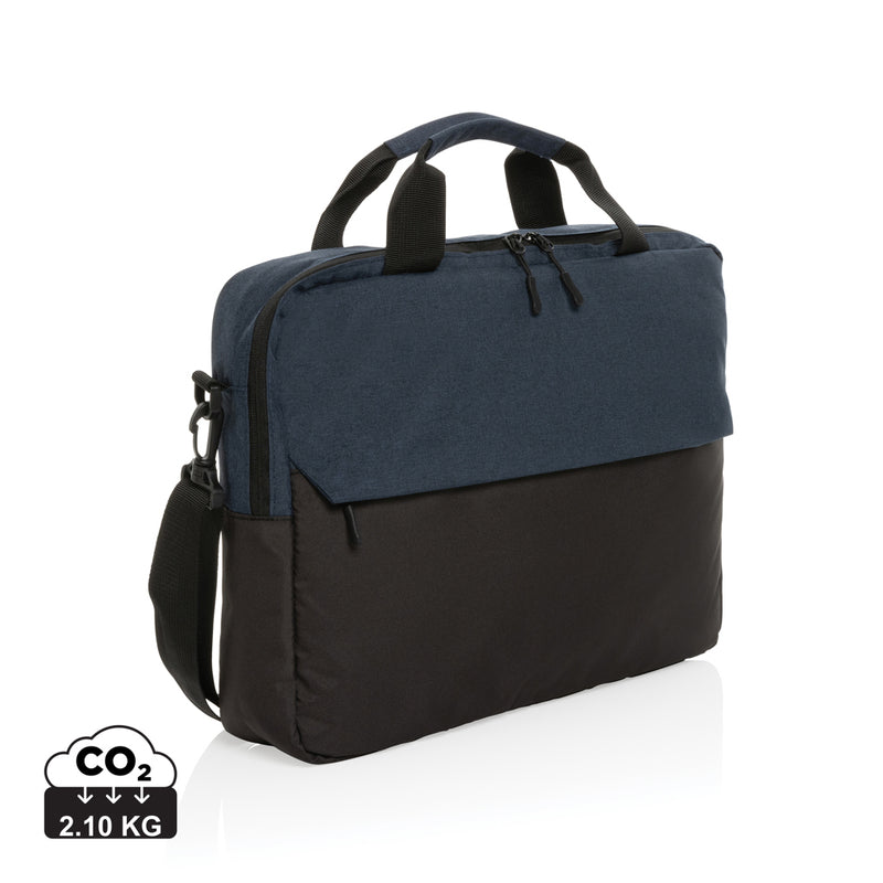 Load image into Gallery viewer, XD Collection 15.6 inch laptop bag with padded compartment, black fabric exterior, and adjustable shoulder strap for travel and daily use.