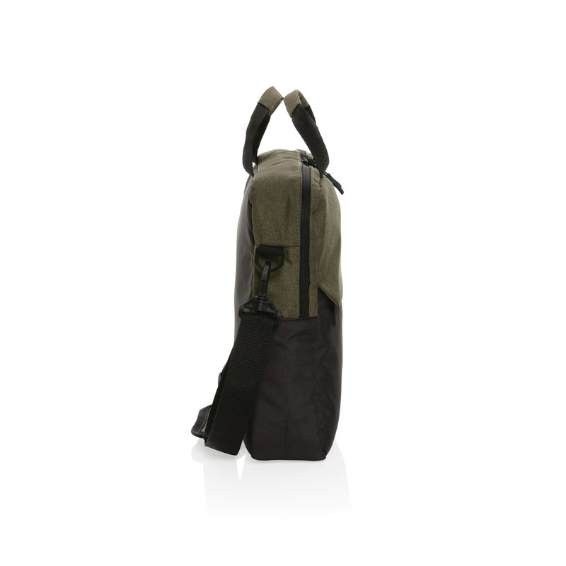 Load image into Gallery viewer, XD Collection 15.6 inch laptop bag with padded compartment, black nylon exterior, and adjustable shoulder strap for travel and work.