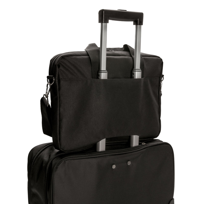 Load image into Gallery viewer, Swiss Peak 15.4-inch laptop bag made of durable material with padded compartment and adjustable shoulder strap.